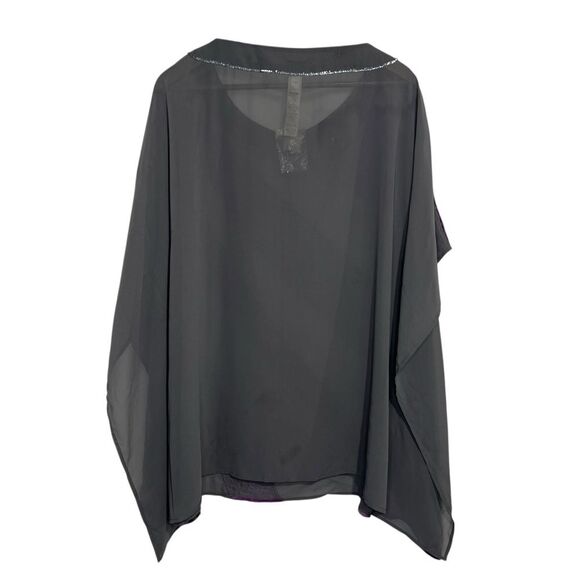 Chico’s Amalie Shimmer Scoop Neck Poncho Swim Coverup size S/M Himalayan Purple - Picture 2 of 5